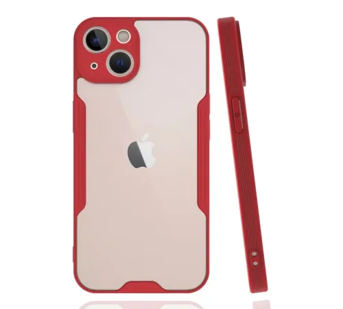 Apple iPhone 14 Plus Kılıf Platin Silikon - Kırmızı
