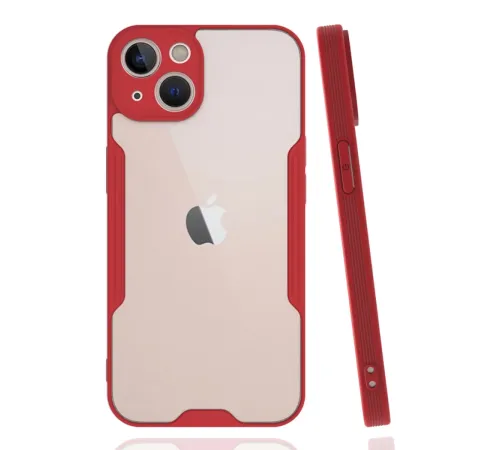 Apple iPhone 14 Plus Kılıf Platin Silikon - Kırmızı