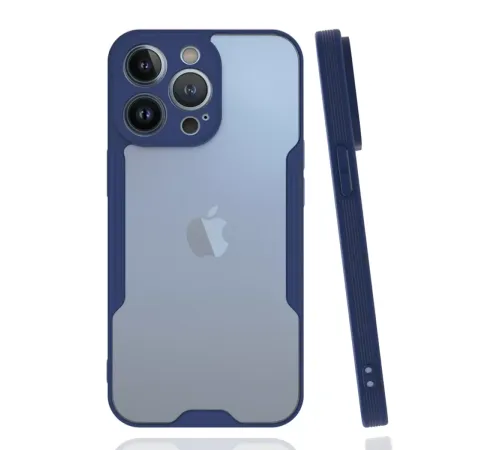 Apple iPhone 14 Pro Max Kılıf Platin Silikon - Lacivert