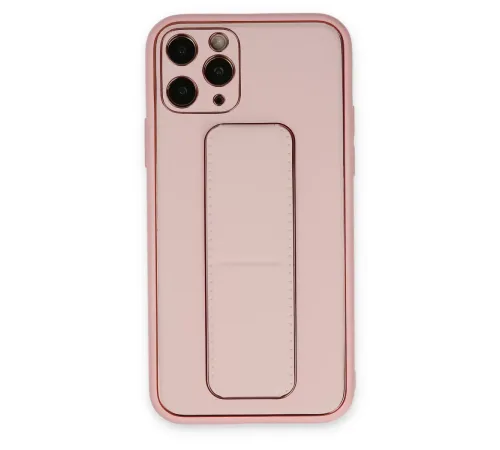 Apple iPhone 11 Pro Kılıf Coco Deri Standlı Kapak - Pembe