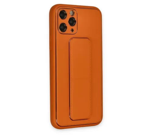 Apple iPhone 11 Pro Kılıf Coco Deri Standlı Kapak - Turuncu