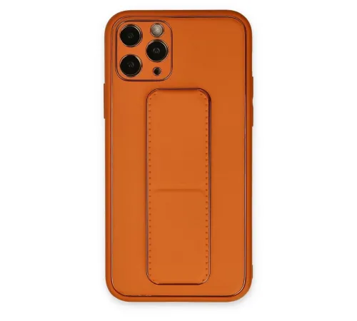 Apple iPhone 11 Pro Kılıf Coco Deri Standlı Kapak - Turuncu