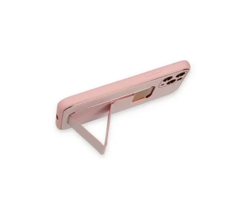 Apple iPhone 11 Pro Max Kılıf Coco Deri Standlı Kapak - Pembe