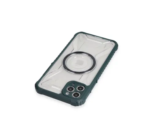 Apple iPhone 11 Pro Max Kılıf Prag Magneticsafe Kapak - Koyu Yeşil