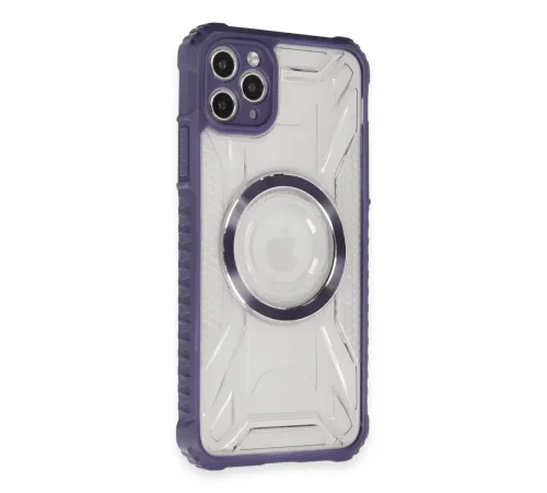 Apple iPhone 11 Pro Max Kılıf Prag Magneticsafe Kapak - Derin Mor