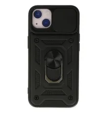 Apple iPhone 14 Kılıf Pars Lens Yüzüklü Silikon - Siyah