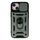 Apple iPhone 14 Kılıf Pars Lens Yüzüklü Silikon - Yeşil