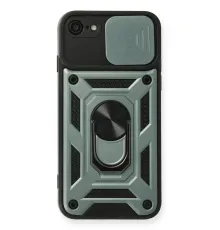 Apple iPhone 7 Kılıf Pars Lens Yüzüklü Silikon - Yeşil