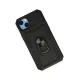 Apple iPhone 14 Plus Kılıf Pars Lens Yüzüklü Silikon - Siyah