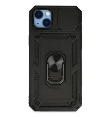 Apple iPhone 14 Plus Kılıf Pars Lens Yüzüklü Silikon - Siyah