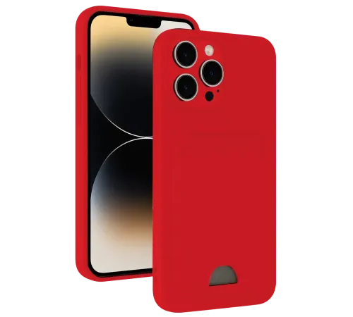 Apple iPhone 13 Pro Max Kılıf Kelvin Kartvizitli Silikon - Kırmızı