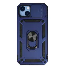 Apple iPhone 14 Plus Kılıf Pars Lens Yüzüklü Silikon - Lacivert