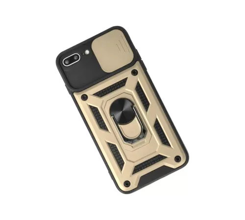 Apple iPhone 7 Plus Kılıf Pars Lens Yüzüklü Silikon - Gold