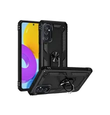 Samsung Galaxy M52 5G Kılıf Sofya Yüzüklü Silikon Kapak - Siyah