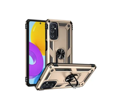 Samsung Galaxy M52 5G Kılıf Sofya Yüzüklü Silikon Kapak - Gold