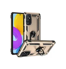 Samsung Galaxy M52 5G Kılıf Sofya Yüzüklü Silikon Kapak - Gold