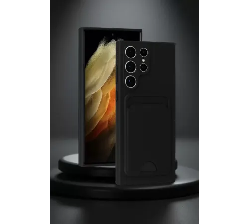 Samsung Galaxy S24 Ultra Kılıf Kelvin Kartvizitli Silikon - Siyah