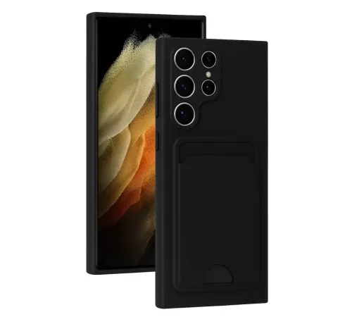 Samsung Galaxy S24 Ultra Kılıf Kelvin Kartvizitli Silikon - Siyah