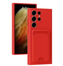 Samsung Galaxy S24 Ultra Kılıf Kelvin Kartvizitli Silikon - Kırmızı