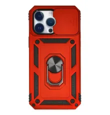 Apple iPhone 14 Pro Kılıf Pars Lens Yüzüklü Silikon - Kırmızı