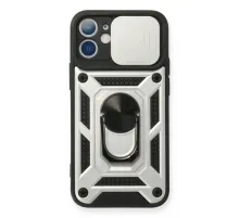 Apple iPhone 11 Kılıf Pars Lens Yüzüklü Silikon - Gümüş