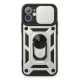 Apple iPhone 11 Kılıf Pars Lens Yüzüklü Silikon - Gümüş