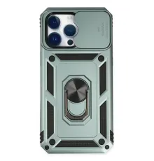 Apple iPhone 14 Pro Kılıf Pars Lens Yüzüklü Silikon - Yeşil