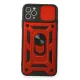 Apple iPhone 11 Pro Kılıf Pars Lens Yüzüklü Silikon - Kırmızı