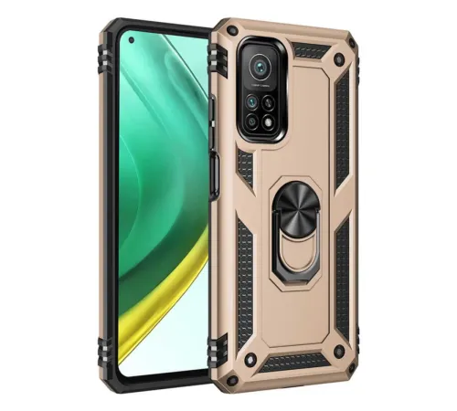Xiaomi Mi 10T Pro Kılıf Sofya Yüzüklü Silikon Kapak - Gold