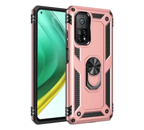 Xiaomi Mi 10T Pro Kılıf Sofya Yüzüklü Silikon Kapak - Rose