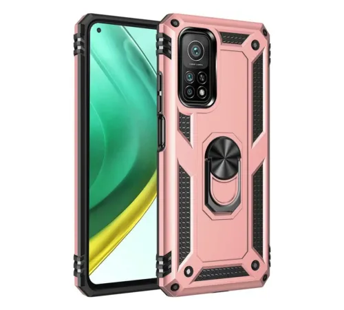 Xiaomi Mi 10T Pro Kılıf Sofya Yüzüklü Silikon Kapak - Rose