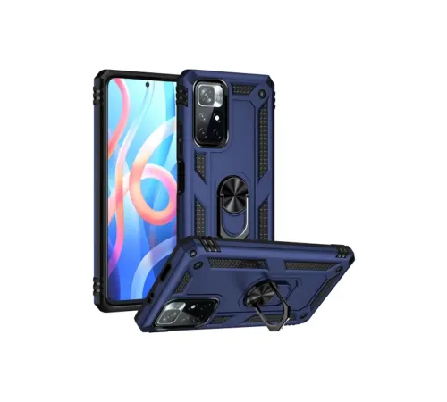 Xiaomi Redmi Note 11T Kılıf Sofya Yüzüklü Silikon Kapak - Lacivert