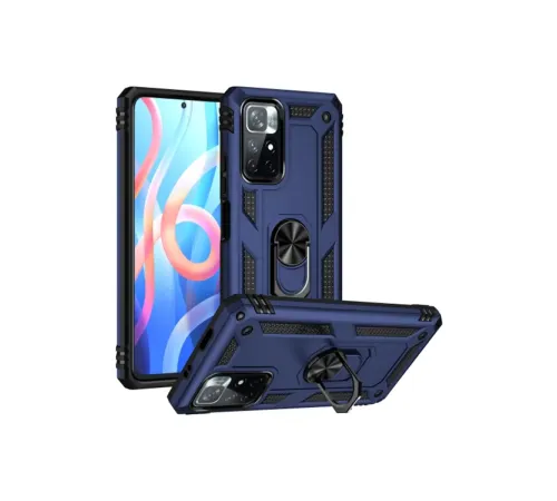 Xiaomi Redmi Note 11T Kılıf Sofya Yüzüklü Silikon Kapak - Lacivert