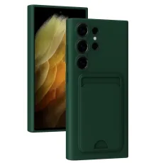 Samsung Galaxy S24 Ultra Kılıf Kelvin Kartvizitli Silikon - Koyu Yeşil