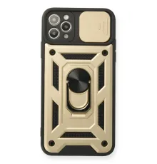Apple iPhone 11 Pro Kılıf Pars Lens Yüzüklü Silikon - Gold
