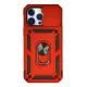 Apple iPhone 14 Pro Max Kılıf Pars Lens Yüzüklü Silikon - Kırmızı