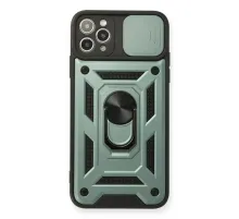 Apple iPhone 11 Pro Kılıf Pars Lens Yüzüklü Silikon - Yeşil