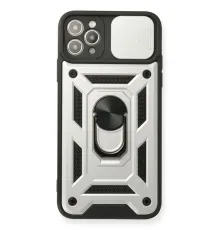 Apple iPhone 11 Pro Kılıf Pars Lens Yüzüklü Silikon - Gümüş