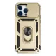 Apple iPhone 14 Pro Max Kılıf Pars Lens Yüzüklü Silikon - Gold
