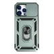 Apple iPhone 14 Pro Max Kılıf Pars Lens Yüzüklü Silikon - Yeşil