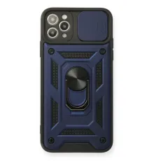 Apple iPhone 11 Pro Max Kılıf Pars Lens Yüzüklü Silikon - Lacivert