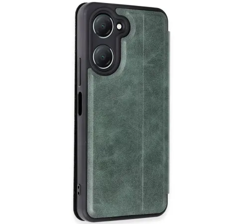 Vivo Y18 Kılıf Flip Cover - Koyu Yeşil