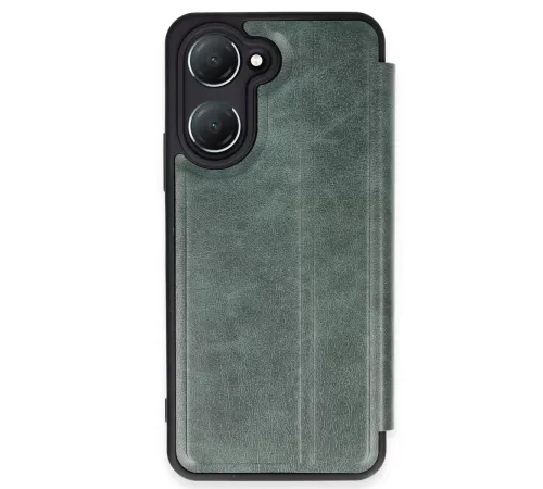 Vivo Y18 Kılıf Flip Cover - Koyu Yeşil