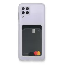 Samsung Galaxy A22 Kılıf Kart Şeffaf Silikon - Şeffaf