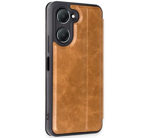 Vivo Y18 Kılıf Flip Cover - Taba