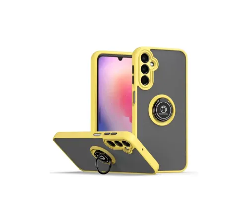 Samsung Galaxy A05S Kılıf Montreal Yüzüklü Silikon Kapak - Sarı