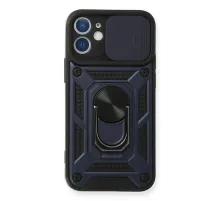 Apple iPhone 12 Kılıf Pars Lens Yüzüklü Silikon - Lacivert