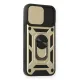 Apple iPhone 12 Kılıf Pars Lens Yüzüklü Silikon - Gold