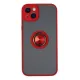 Apple iPhone 14 Kılıf Montreal Yüzüklü Silikon Kapak - Kırmızı