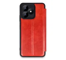 Realme Note 50 4G Kılıf Flip Cover - Kırmızı